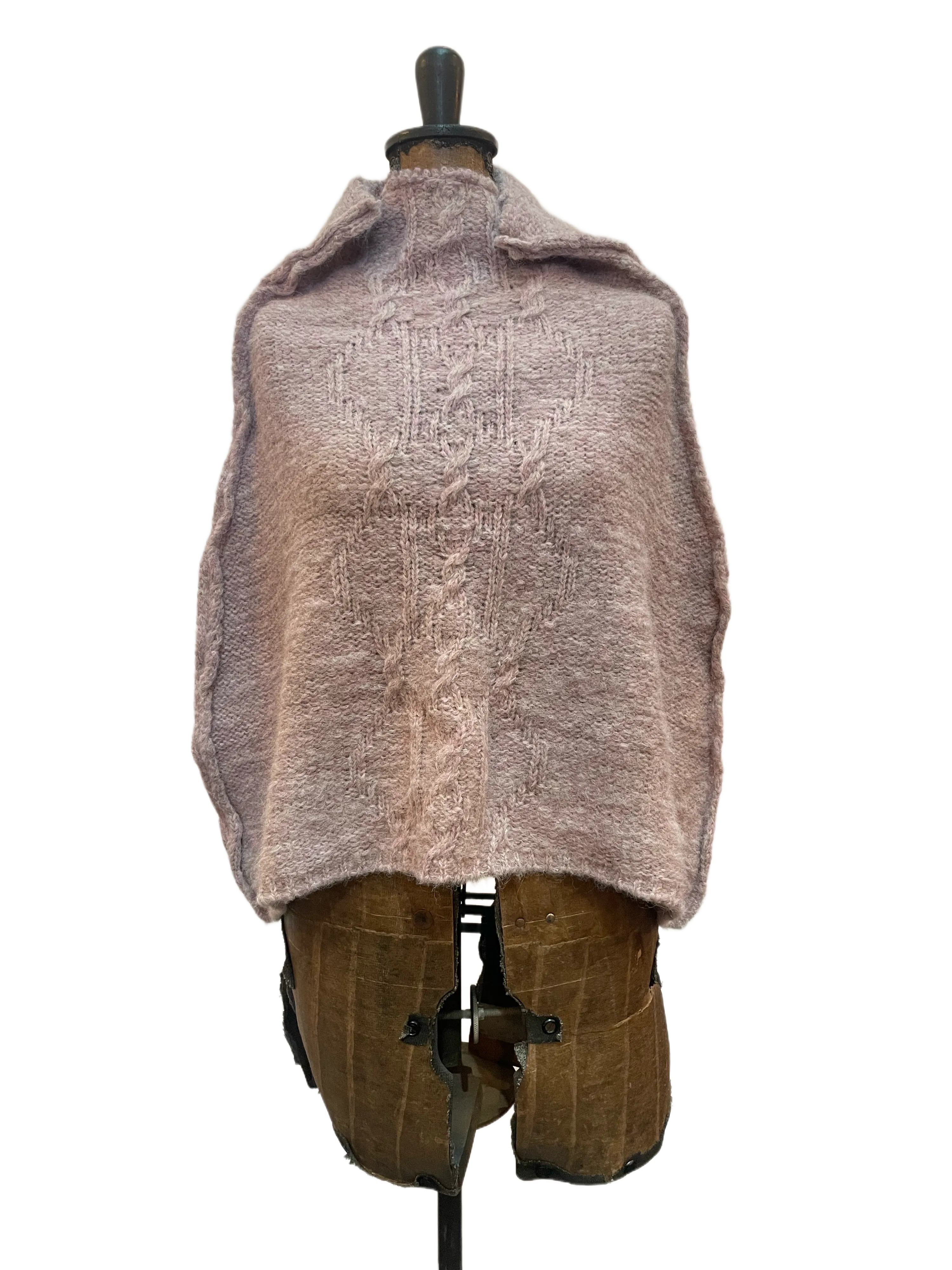 Alpaca cable capelet / shrug - chartreuse