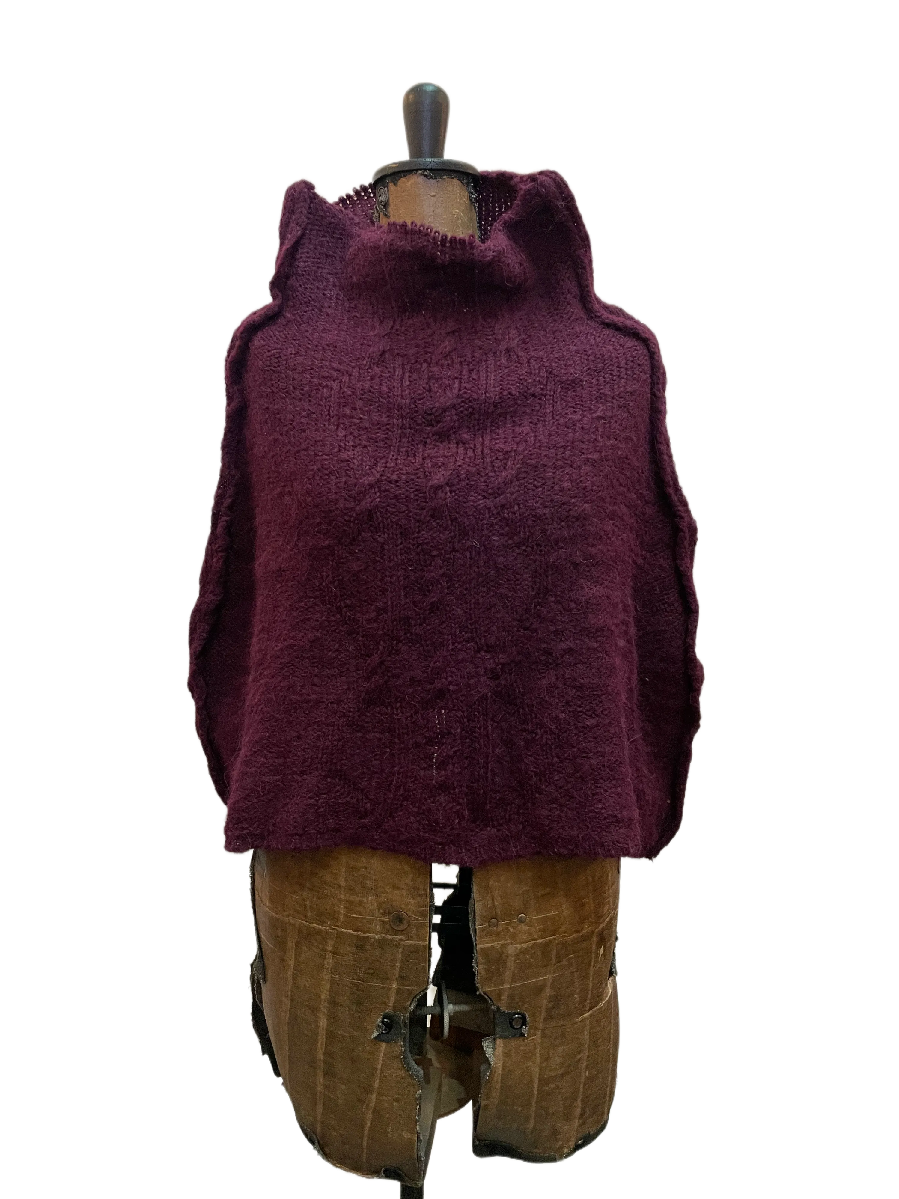 Alpaca cable capelet / shrug - chartreuse