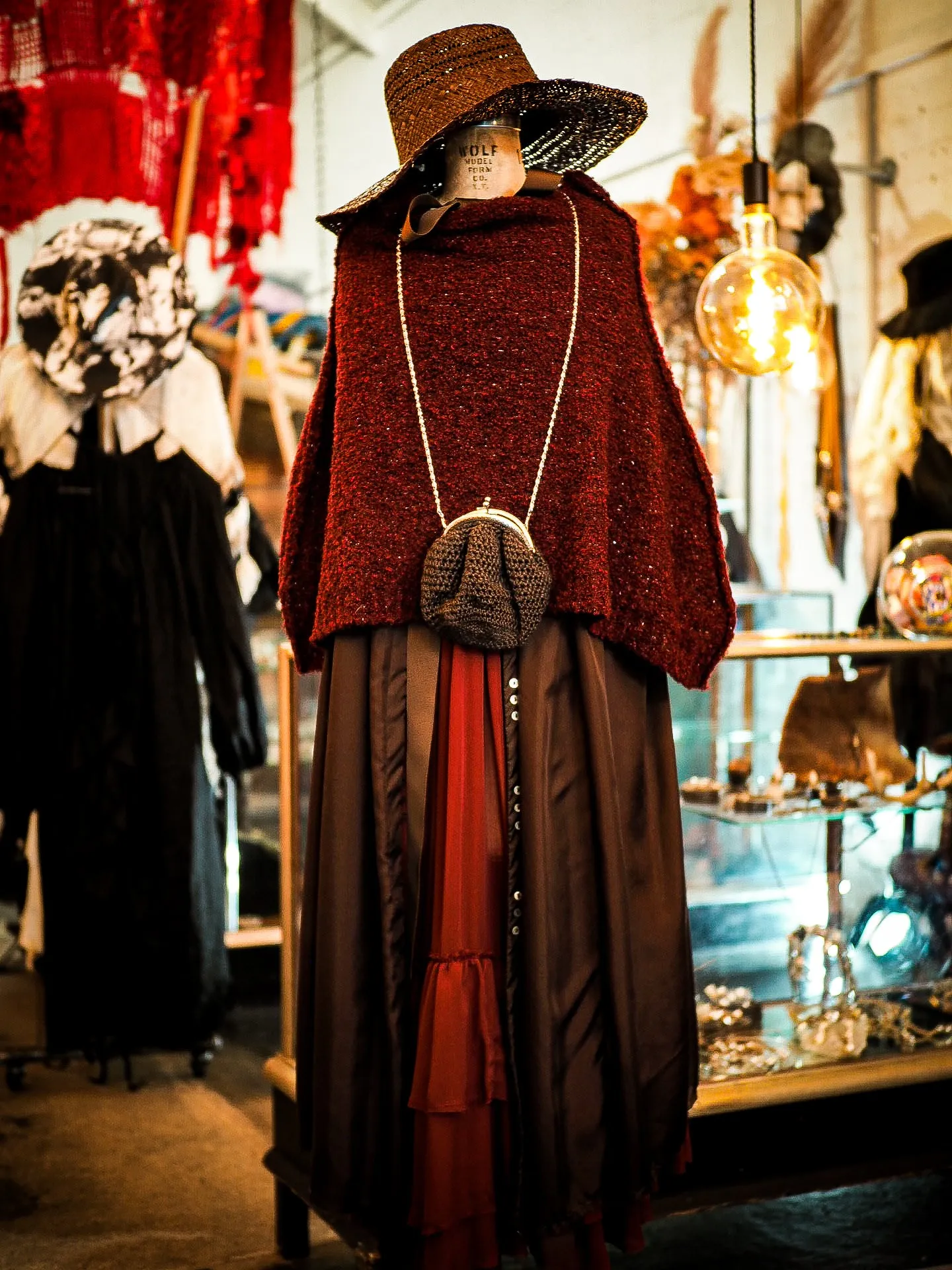 Alpaca capelet / shrug with foil hand print detail