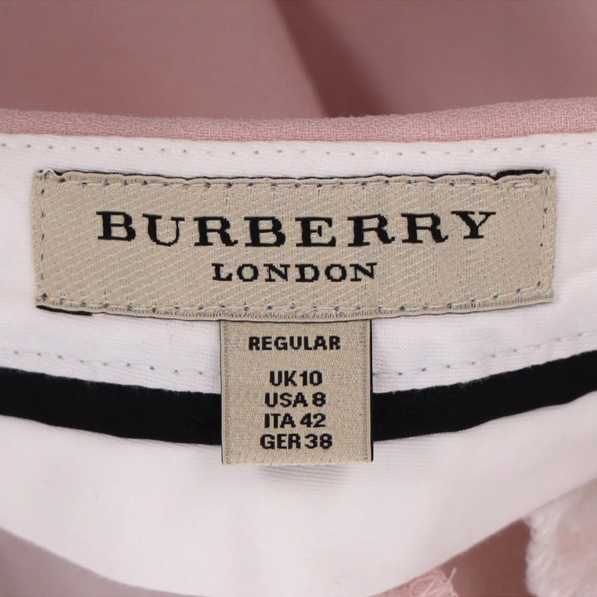 Burberry London Mid-Waist Straight-Cut trousers in Pink Acetate
