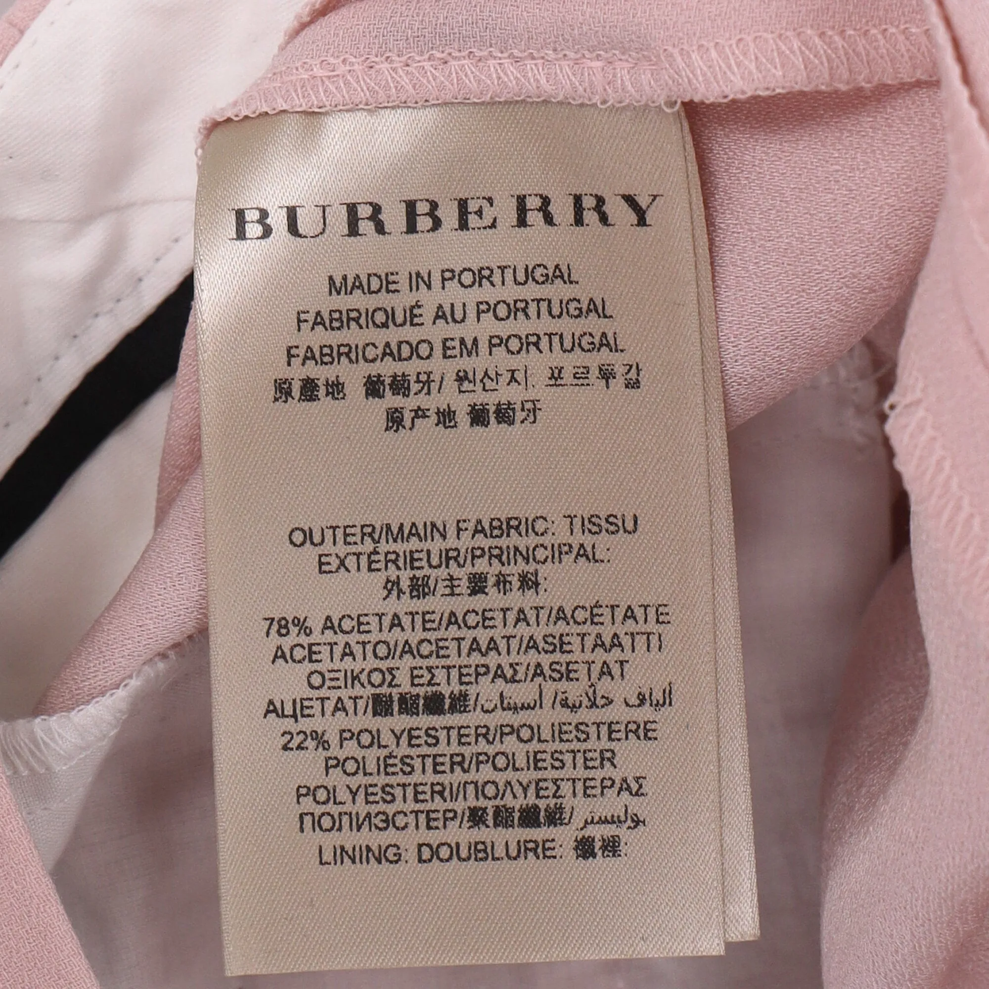 Burberry London Mid-Waist Straight-Cut trousers in Pink Acetate