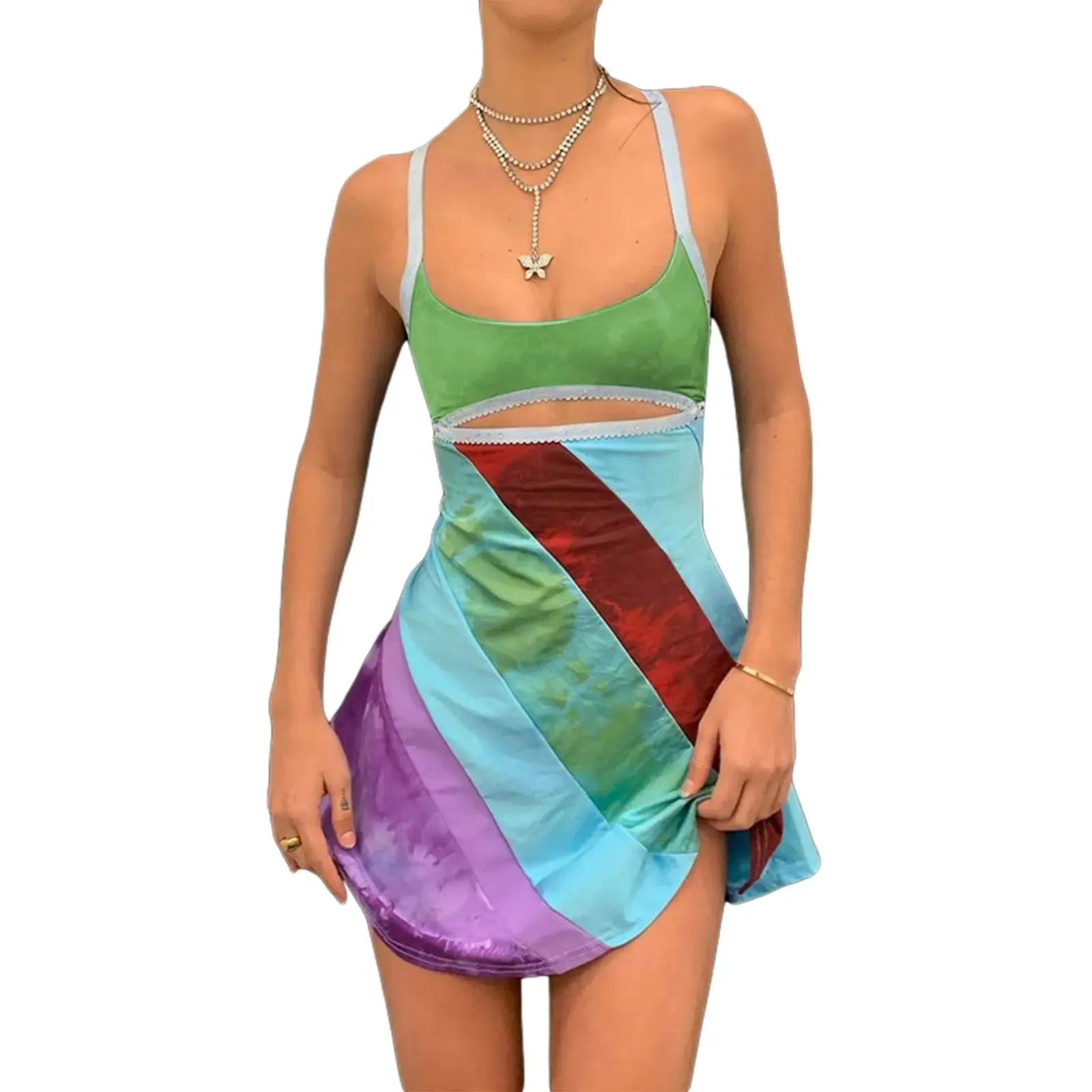 Cassia - Trendy Contrast A-Line Dress for Women