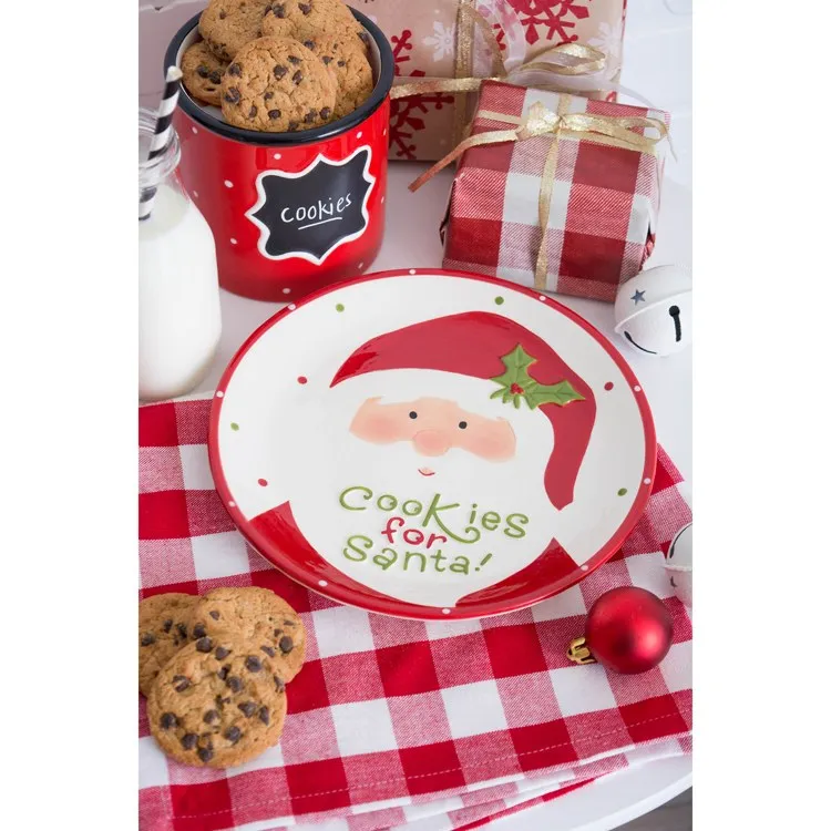 Ceramic Cookies For Santa Plate
