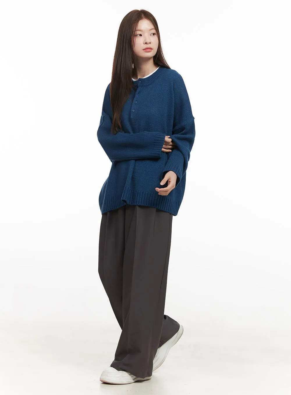 Classic Pintuck Wide-Fit Slacks IJ527