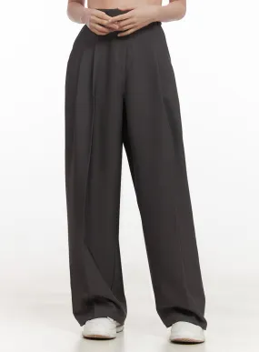 Classic Pintuck Wide-Fit Slacks IJ527