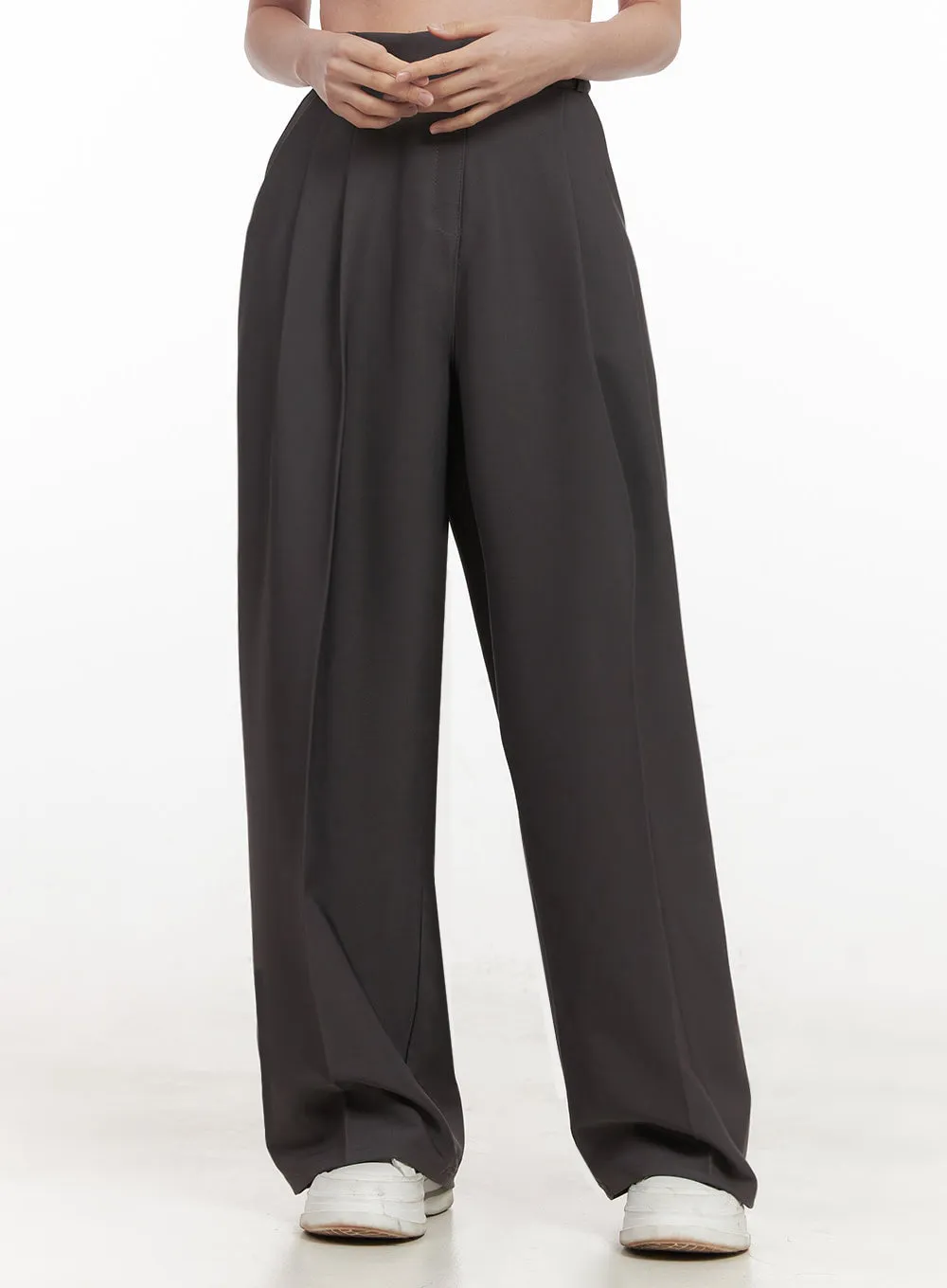 Classic Pintuck Wide-Fit Slacks IJ527