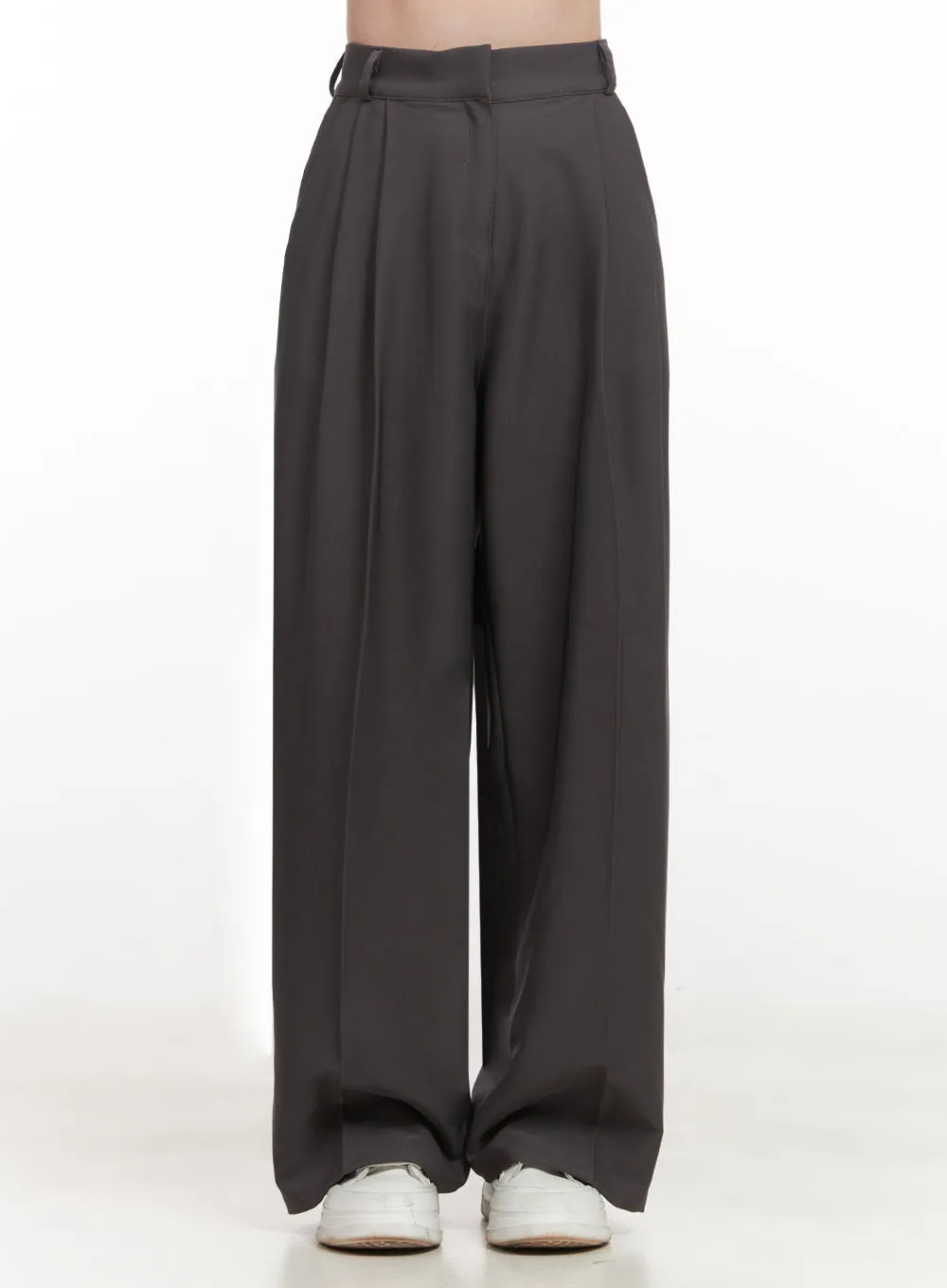 Classic Pintuck Wide-Fit Slacks IJ527