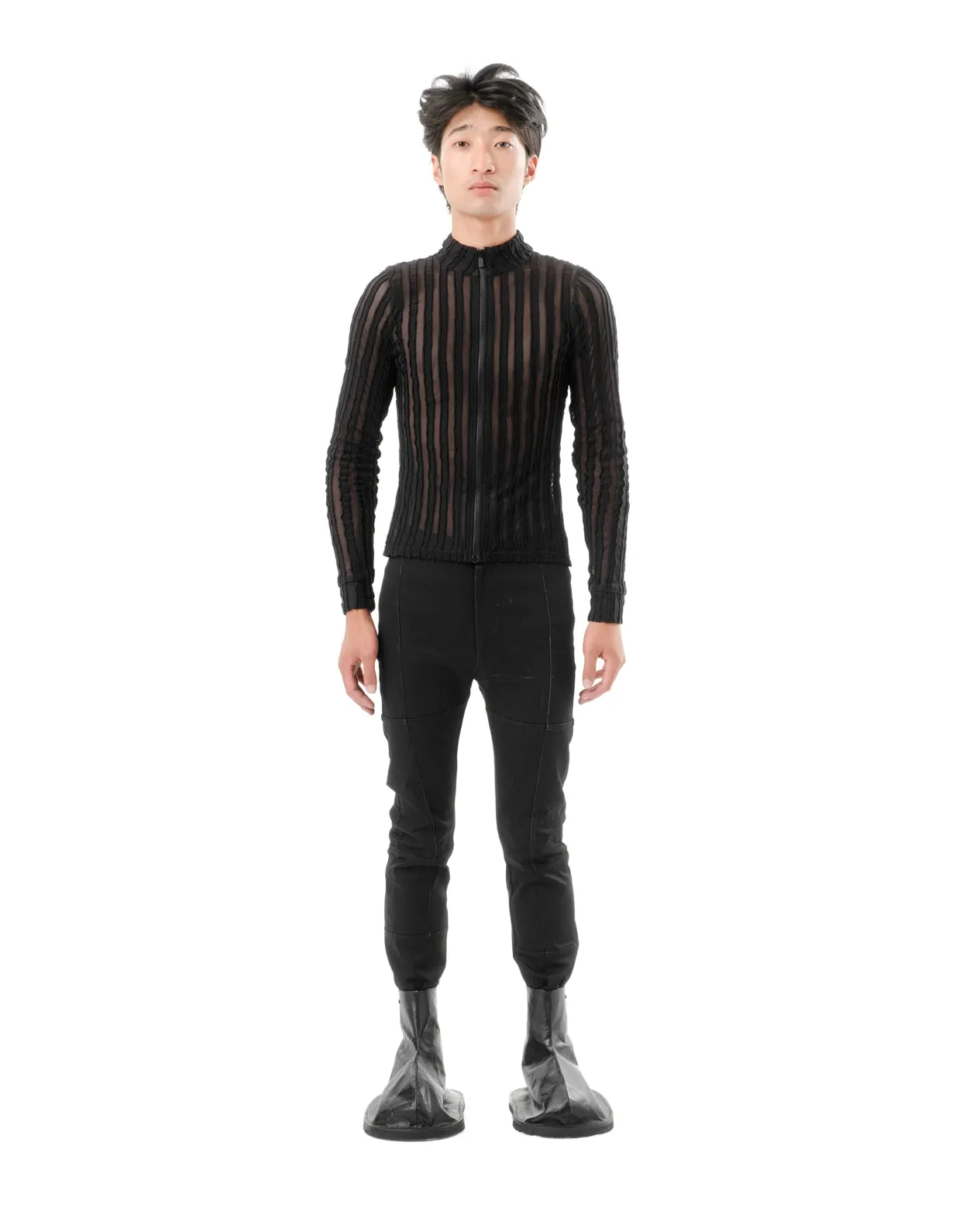DIAPHANUM SHEER SLIM FIM ZIP UP CARDIGAN
