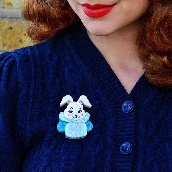 Erstwilder - SNUGGLY BUFFY BUNNY BROOCH