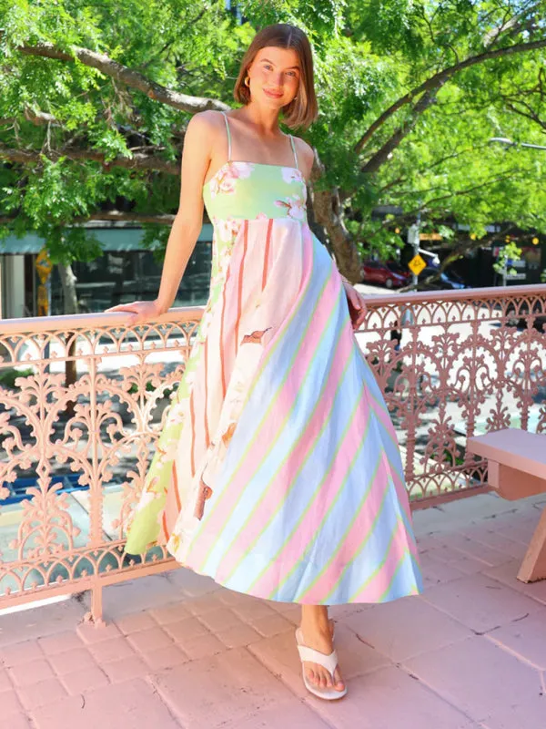 Floral Striped Dress for Trendy Summer Events