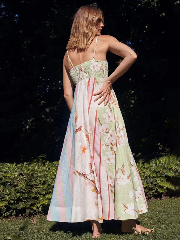 Floral Striped Dress for Trendy Summer Events