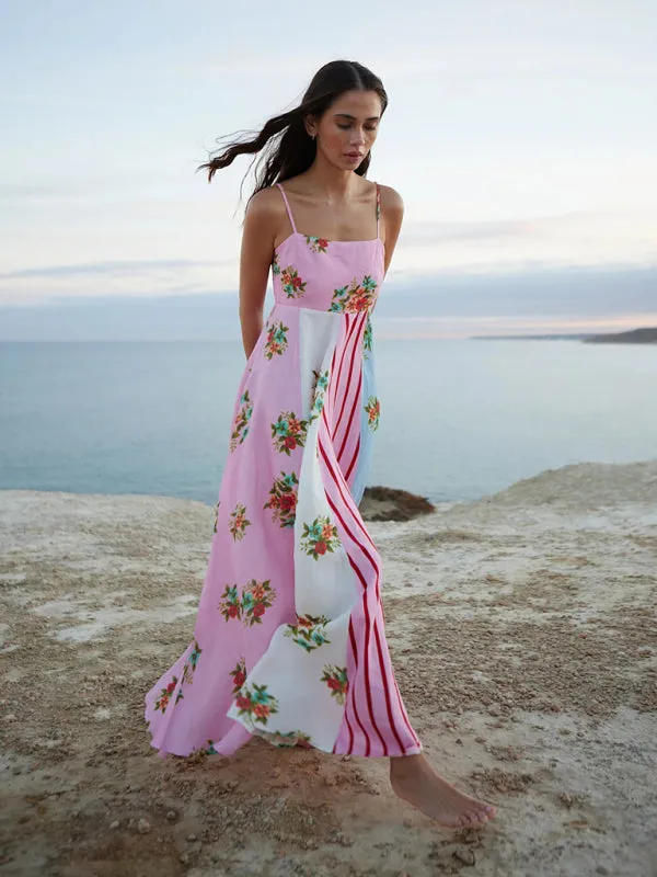 Floral Striped Dress for Trendy Summer Events