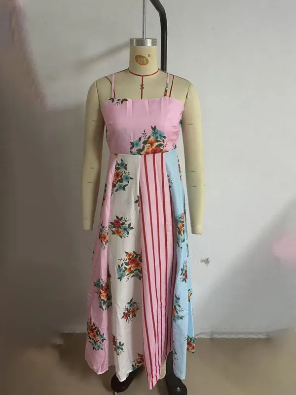 Floral Striped Dress for Trendy Summer Events