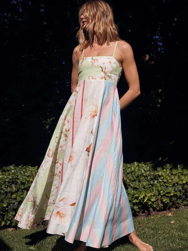 Floral Striped Dress for Trendy Summer Events
