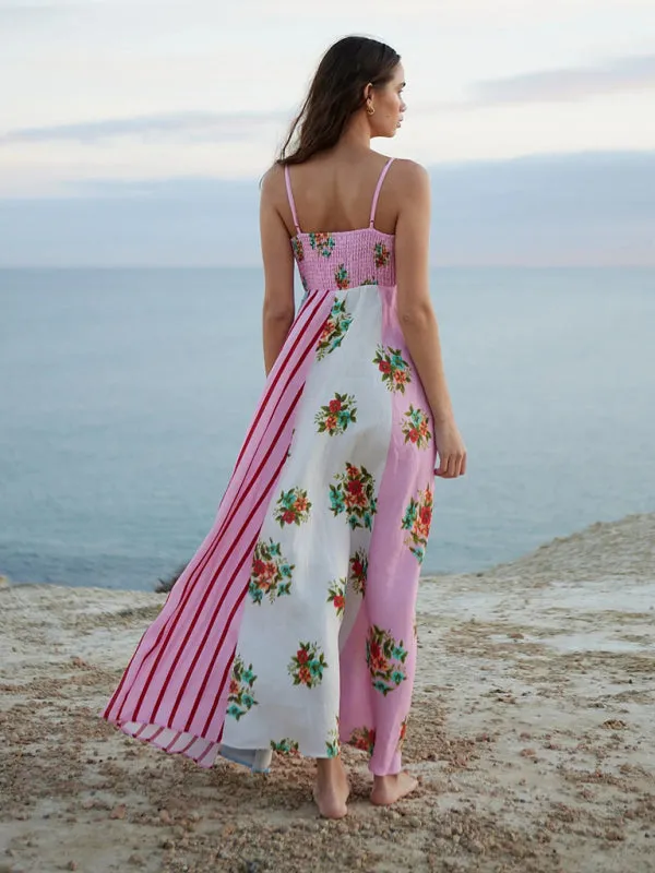 Floral Striped Dress for Trendy Summer Events