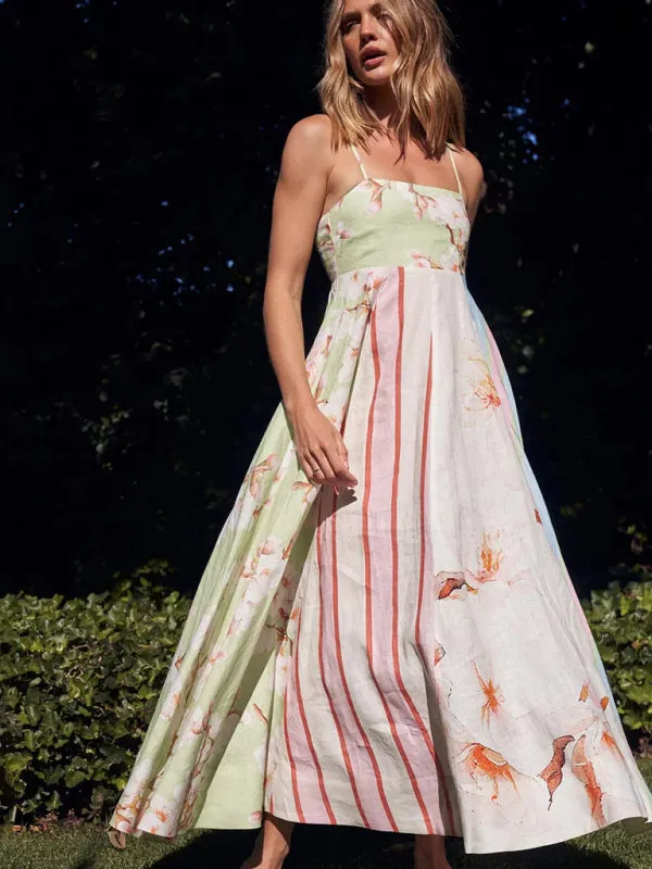 Floral Striped Dress for Trendy Summer Events