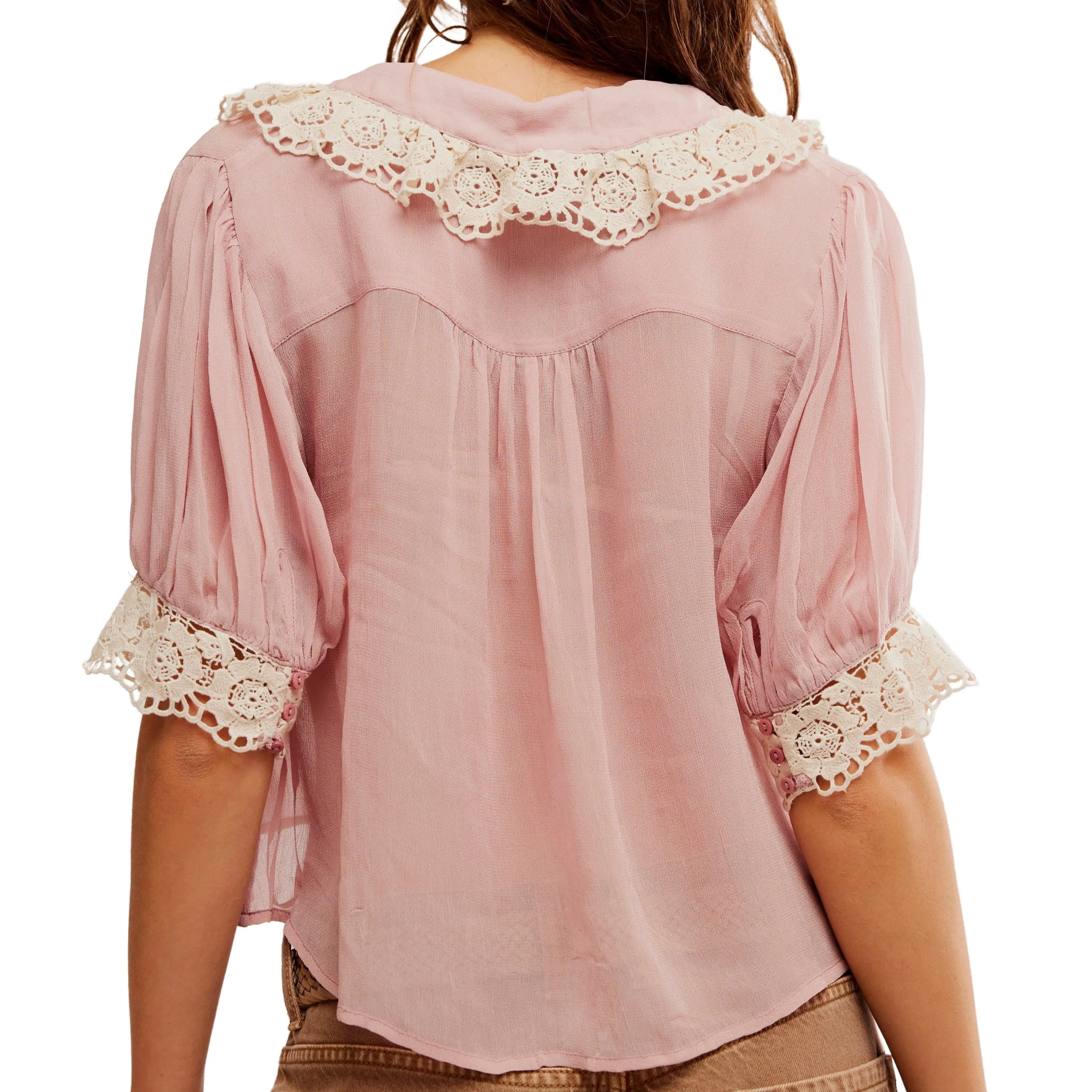 Free People My Love Blouse In Solid Mauve