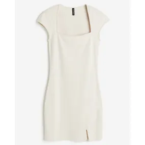 H&M Cap-sleeved Bodycon dress, light beige