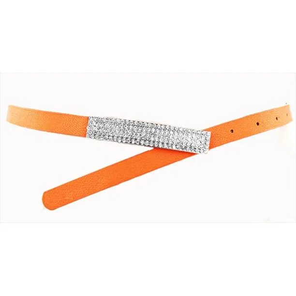 Orange Belt With Rhinestones