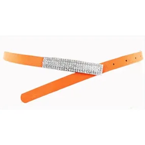 Orange Belt With Rhinestones