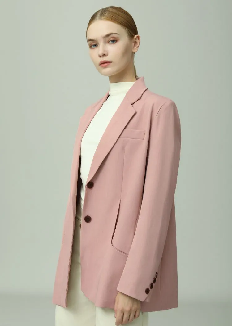 Oversized Single Breasted Two Button Blazer