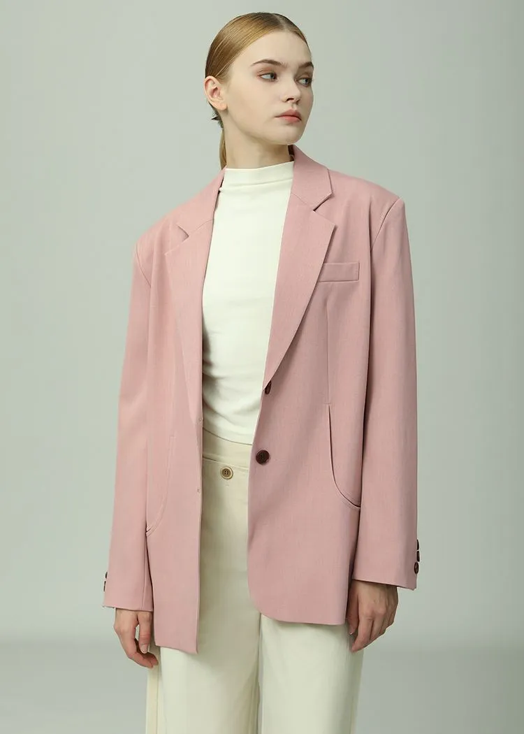 Oversized Single Breasted Two Button Blazer