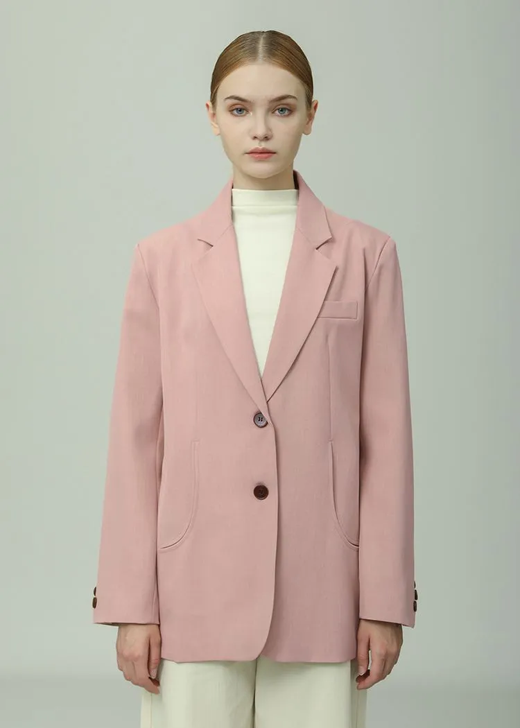 Oversized Single Breasted Two Button Blazer