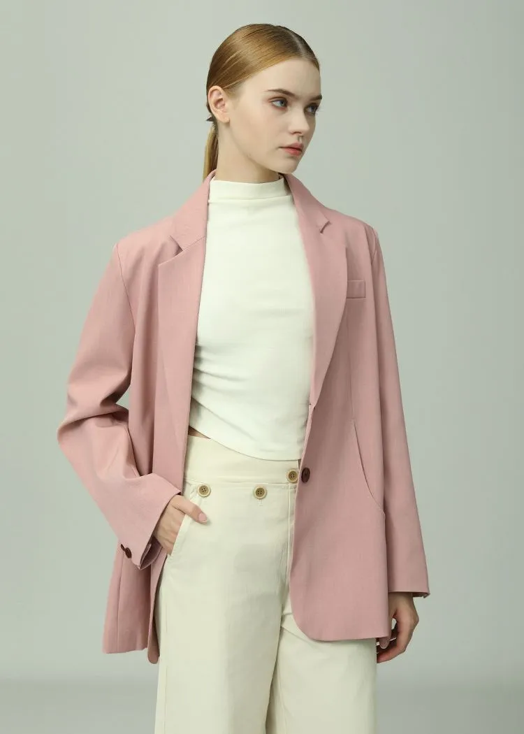 Oversized Single Breasted Two Button Blazer