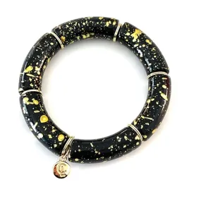 Palm Beach Bracelet Thick Black/Gold Splatter