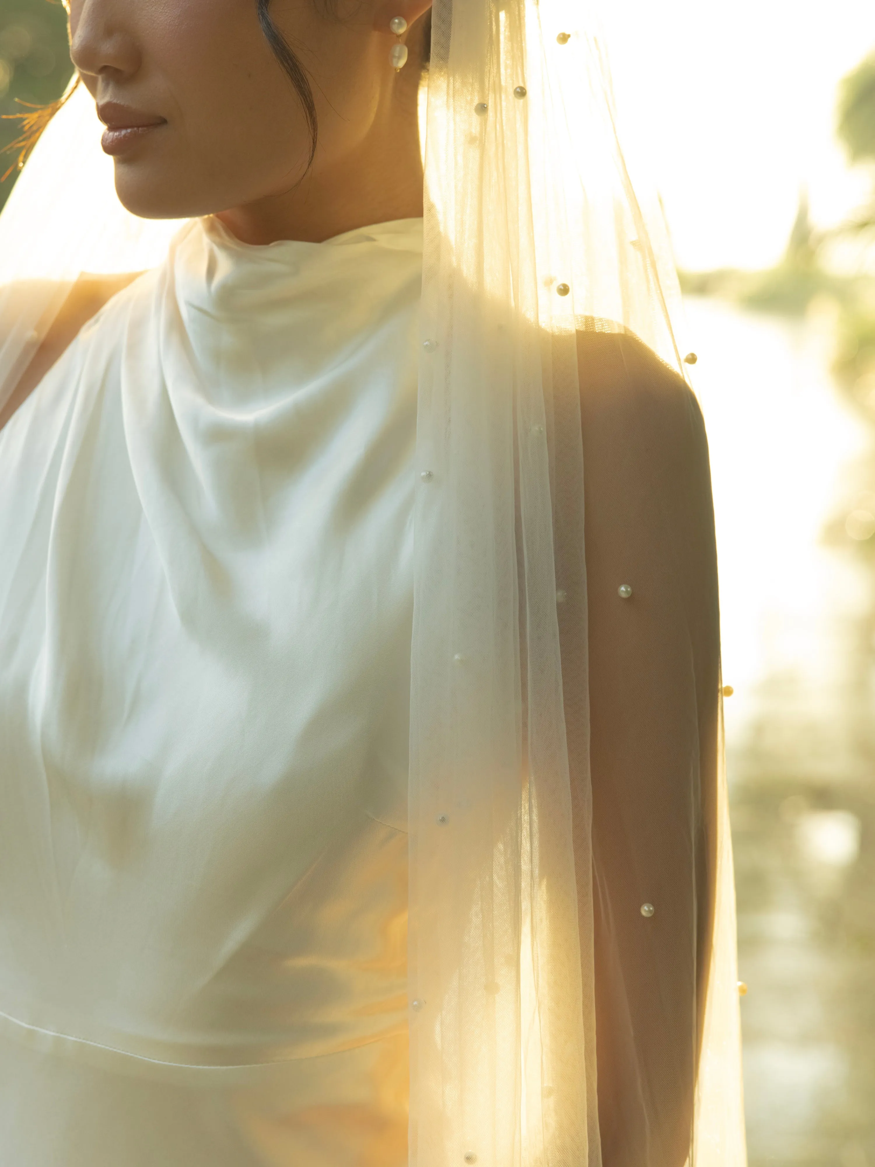 PEARL VEIL, SINGLE TIER, CATHEDRAL LENGTH