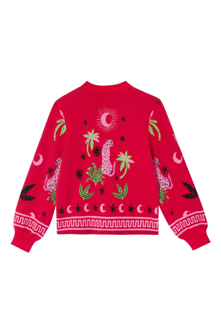 Red Solstice Knit Cardigan