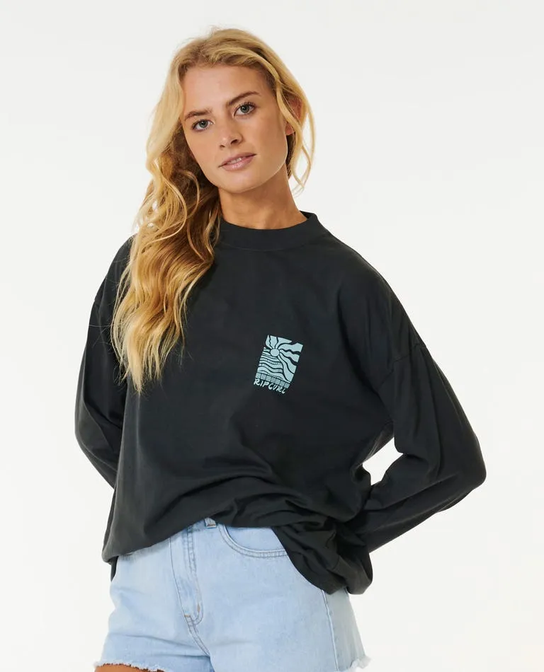 Rip Curl Ripple Oversize L/S Tee-Phantom