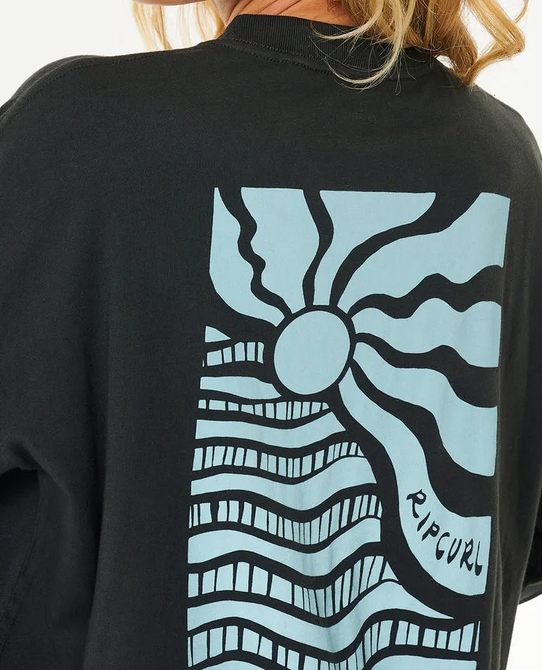 Rip Curl Ripple Oversize L/S Tee-Phantom
