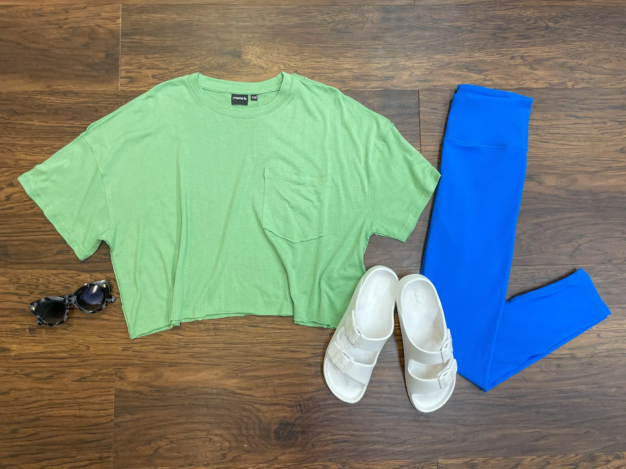 SALE! Mono B Laid Back Cropped Tee in Lime