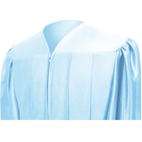 Shiny Light Blue High School Graduation Gown