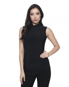 Silky Knit Top with Mock Neck