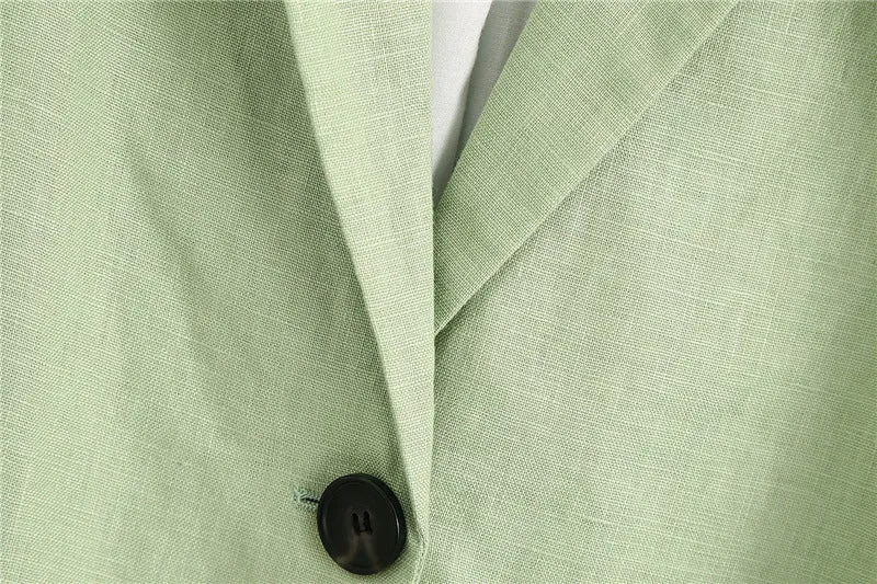 SINGLE BUTTON LINEN BLAZER