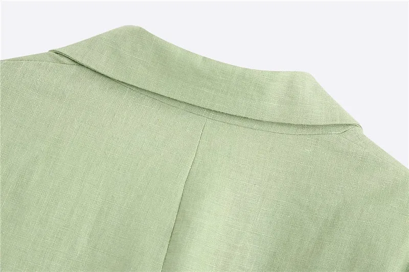 SINGLE BUTTON LINEN BLAZER