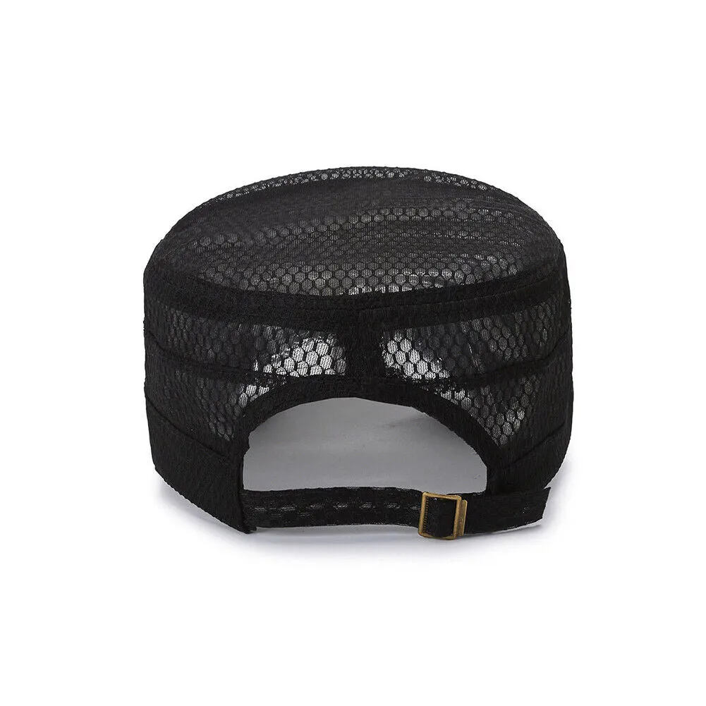 US 3-6 Pack Summer Men's Mesh Flat Cap Army Hat Cadet Castro Military Patrol Bas