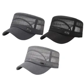 US 3-6 Pack Summer Men's Mesh Flat Cap Army Hat Cadet Castro Military Patrol Bas