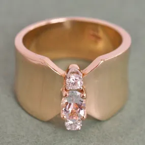 Vintage 14k Gold Aquamarine and Diamond Ring