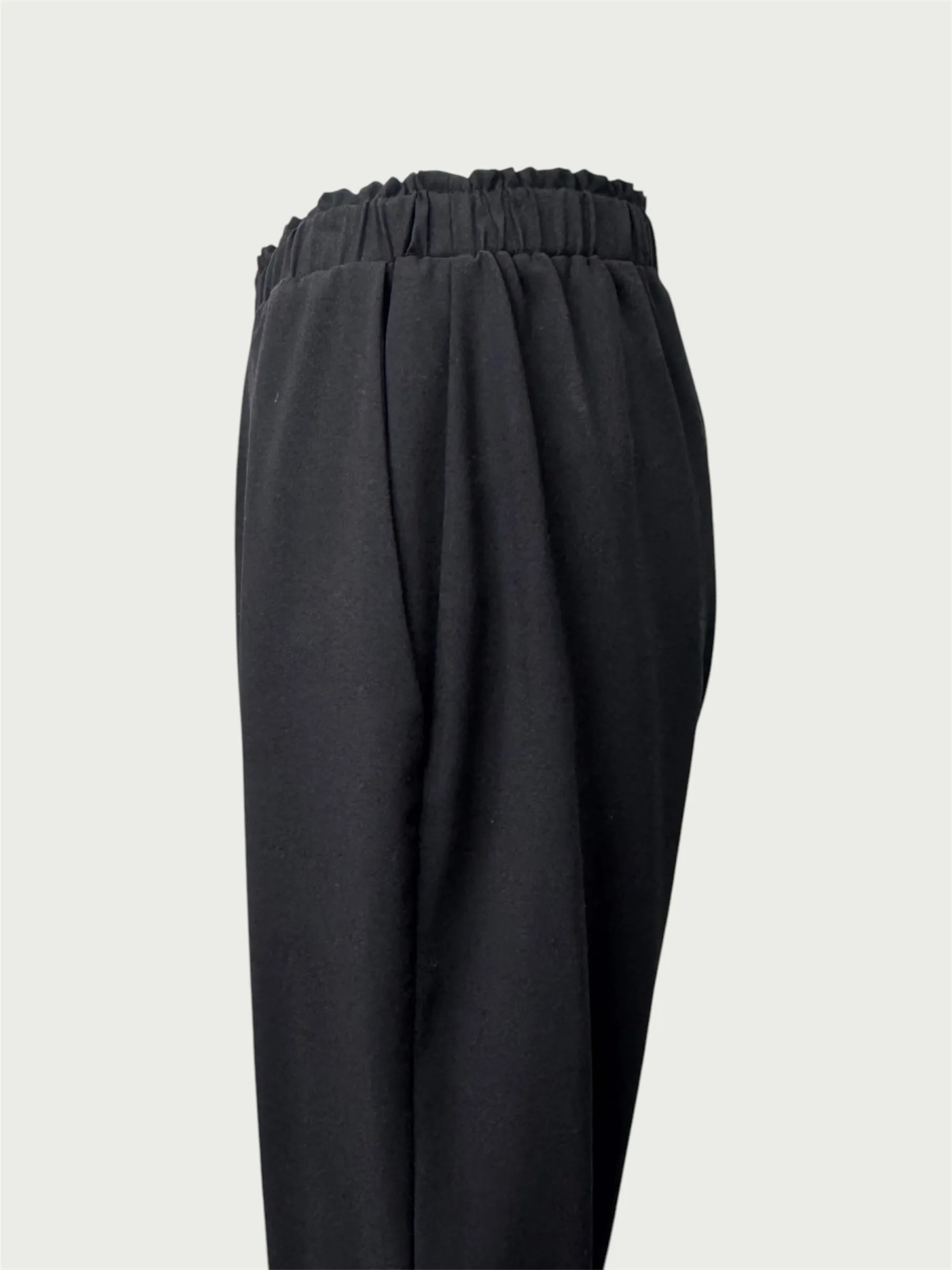 Wool Suiting Gathered Slacks in Black, medium / OG Price: $340.00
