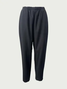 Wool Suiting Gathered Slacks in Black, medium / OG Price: $340.00