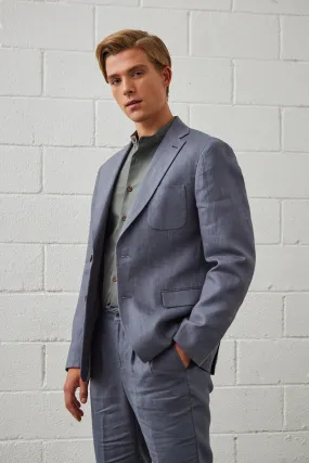 Yoshio Slate Grey Linen Suit