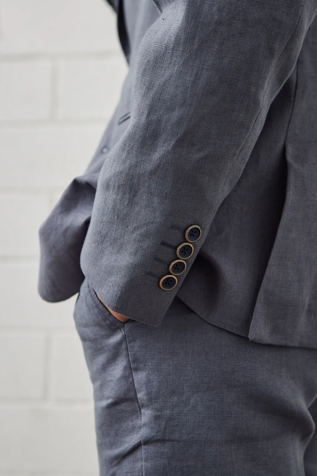Yoshio Slate Grey Linen Suit
